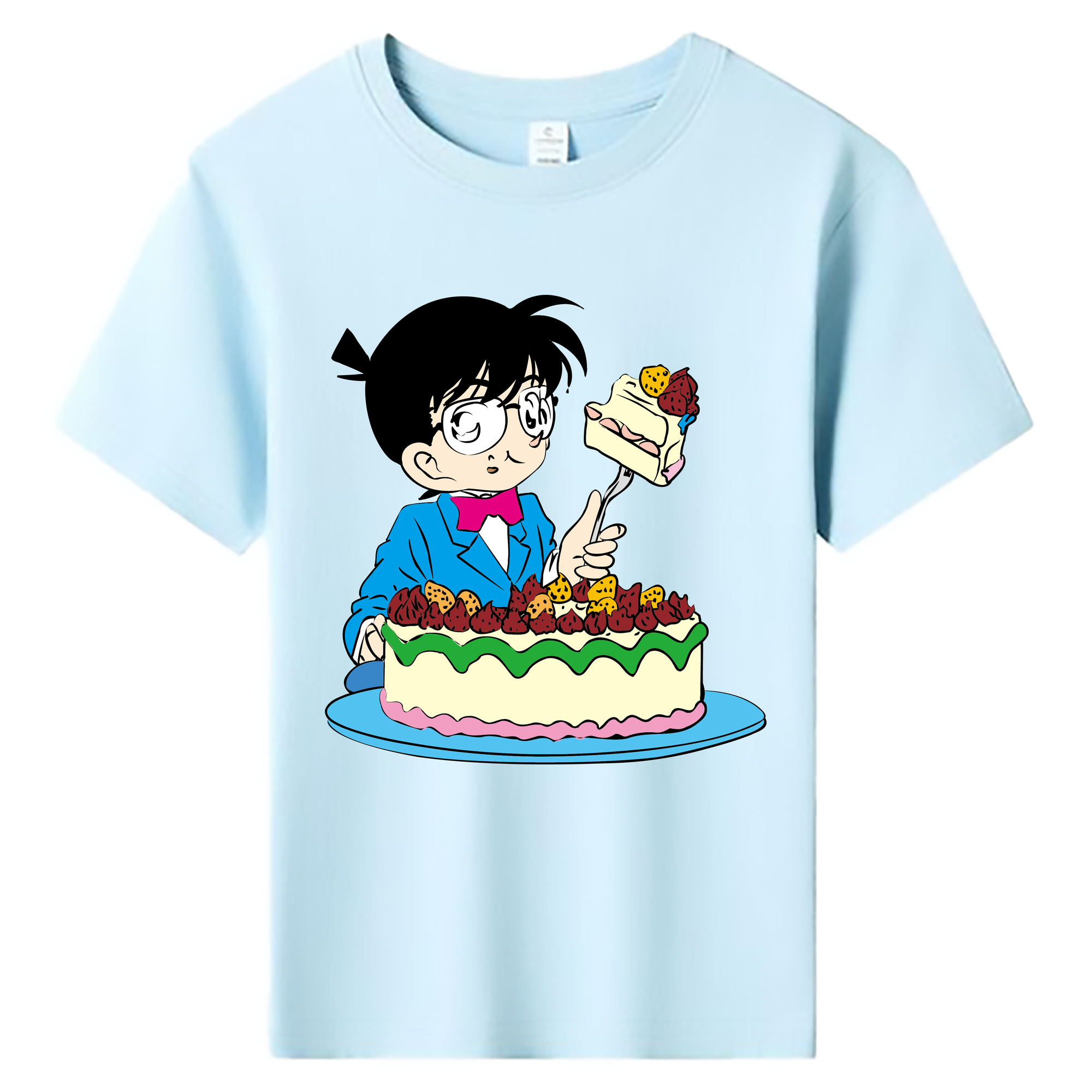 （画像用） 名探偵コナン 江戸川 コナン Detective Conan Conan Edogawa 綿100％キッズTシャツ（フロントプリント）